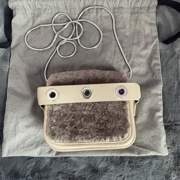 All Saints Cream and Brown Crossbody Bag - Picture 4 of 15